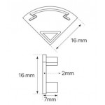 Tapa Final blanca Perfil Aluminio Angulo ECO 16x16mm