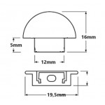 Tapa Final salida cable para perfil Slim empotrar PE2107