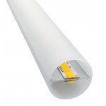 Perfil Redondo Policarbonato 29mm para doble tira LED, barra 3 Metros