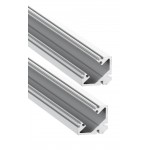 Perfil Angulo aluminio anodizado 19x19mm para tiras LED, 6 mts (2 barras 3 Metros)