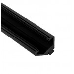 Perfil Angulo aluminio anodizado Negro 22x22mm para tiras LED, barra 2 Metros