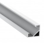 Perfil Aluminio anodizado Angulo Blanco 18x18mm. BASIC para tiras LED, barra 2 Metros