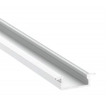Perfil Aluminio Empotrar BASIC Blanco 23x8mm. para tiras LED, barra 2 Metros -completo- Perfil Aluminio Empotrar BASIC Blanco 23x8mm. para tiras LED, barra 2 Metros -completo-