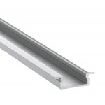 Perfil Aluminio Empotrar BASIC Plata 23x8mm. para tiras LED, barra 2 Metros -completo- Perfil Aluminio Empotrar BASIC Plata 23x8mm. para tiras LED, barra 2 Metros -completo-