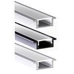 Perfil Aluminio Empotrar ECO 23x8mm. para tiras LED, barra 2 Metros -completo- Plata, Negro ó Blanco (desde 3,50€/mt.) Perfil Aluminio Empotrar ECO 23x8mm. para tiras LED, barra 2 Metros -completo- Plata, Negro ó Blanco (desde 3,50€/mt.)
