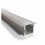 Perfil Aluminio Empotrar ECO 23x15mm. para tiras LED, barra 2 Metros -completo- Plata, Negro ó Blanco (a 6,45€/mt.)
