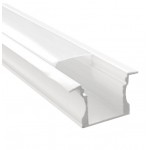 Perfil Aluminio Empotrar ECO 24x15mm. para tiras LED, barra 2 Metros -completo- Plata, Negro ó Blanco (a 6,00€/mt.)