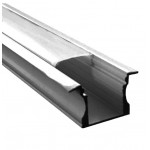 Perfil Aluminio Empotrar ECO 24x15mm. para tiras LED, barra 2 Metros -completo- Plata, Negro ó Blanco (a 6,00€/mt.)