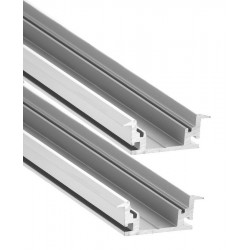 Perfil empotrar suelo pisable aluminio anodizado 26,6x11mm para tiras LED, 6 Metros (2 tramos de 3mts)