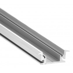 Perfil empotrar suelo pisable aluminio anodizado 26,6x11mm para tiras LED, barra 2 Metros