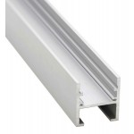 Perfil empotrar suelo pisable aluminio anodizado 28x40mm para tiras LED, barra 2 Metros