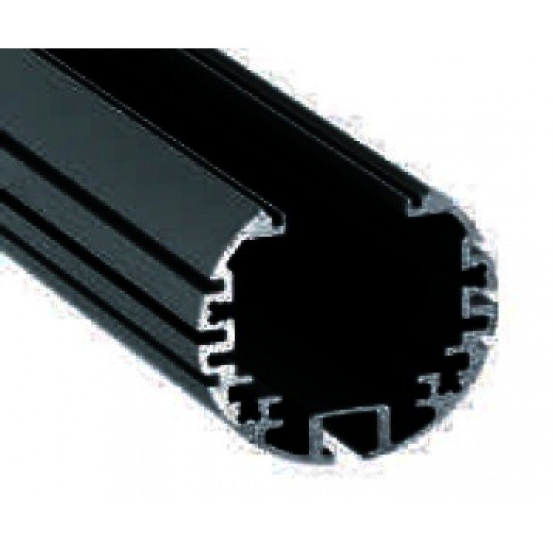 Difusor negro perfil de aluminio para tiras de led.