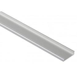 Perfil Aluminio Anodizado Superficie Flexible 18x6mm. para tiras LED, barra de 2 Metros, Plata