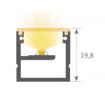 Perfil superficie aluminio anodizado 20,4x19,8mm para tiras LED, barra 2 Metros Perfil superficie aluminio anodizado 20,4x19,8mm para tiras LED, barra 2 Metros