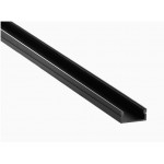 Perfil Aluminio Superficie Negro 17x8mm. para tiras LED, barra de 2 Metros