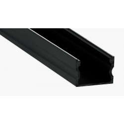 Perfil de aluminio superficie lacado NEGRO para tira LED 17x15mm - 2 metros
