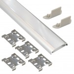 Perfil Aluminio Superficie ECO 38,98x8,77mm. para tiras LED, barra de 2 Metros - Completo -