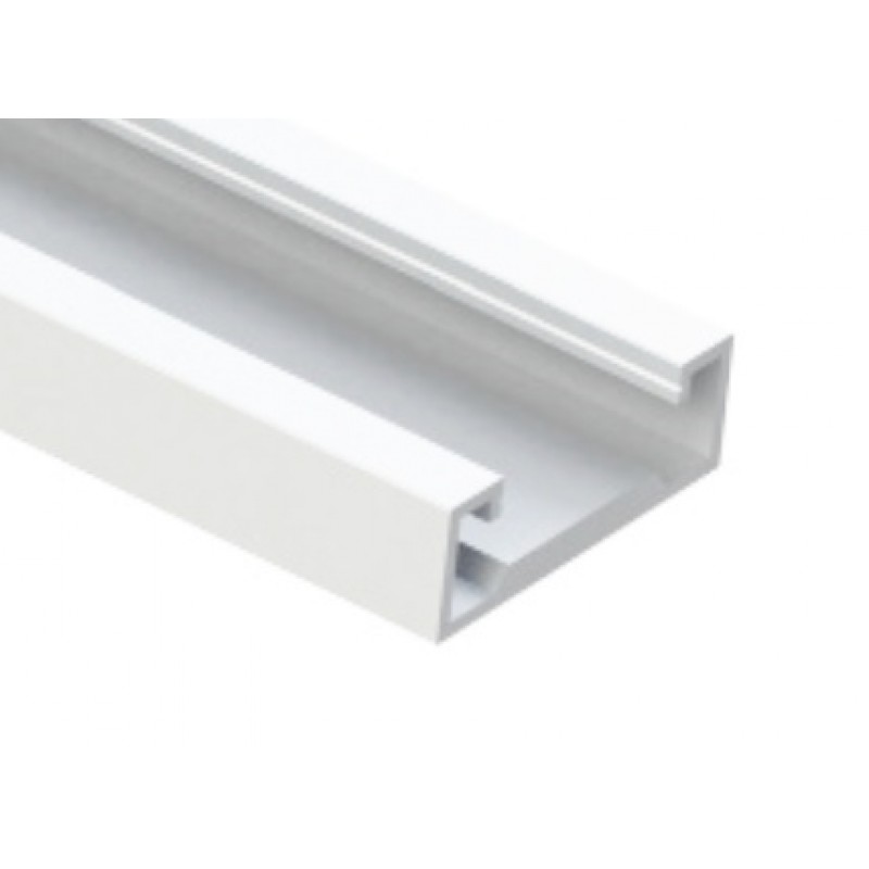 Perfil Aluminio Blanco Superficie 25x7,5mm. para tiras LED, barra
