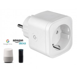 Base enchufe inteligente con monitoreo de consumo, conexión WiFi - Google Home / ALEXA 