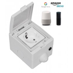Base enchufe inteligente IP55 conexión WiFi - Google Home / ALEXA