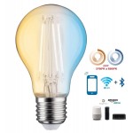 Lámpara LED Standard Clara E27 Filamento 6W 806lm CCT Wifi+Bluetooth, para Smartphone y control voz