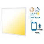 Panel LED Backlight 600X600mm 36W Marco Blanco SMART CCT Bluetooth Mesh, para Smartphone y control voz