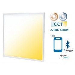 Panel LED Backlight 600X600mm 36W Marco Blanco SMART CCT Bluetooth Mesh, para Smartphone y control voz