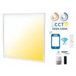 Panel LED Backlight 600X600mm 40W Marco Blanco SMART CCT Wifi, para Smartphone y control voz