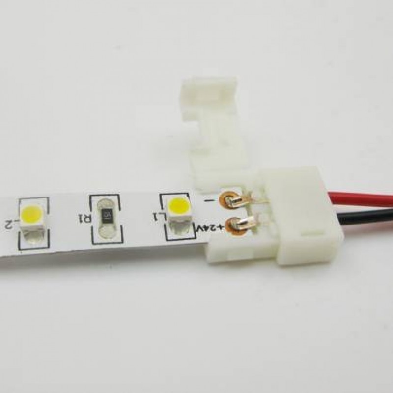 Conector para Tira de LED Monocoromo 8mm + cable con puntas prestañeadas