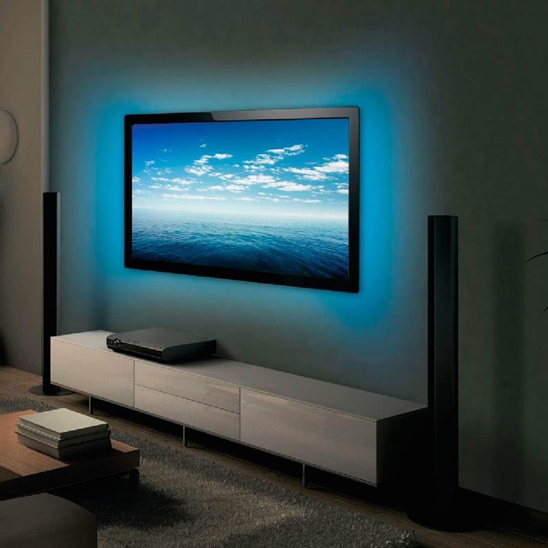 Tira LED Flexible RGB 2x50cm con mando para televisor TV -Kit