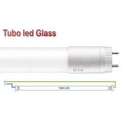 Tubo LED T8 600mm Cristal 10W Blanco Neutro, conexión 2 lados, Pack 25ud x 1,80€