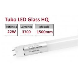 Tubo LED T8 1500mm Cristal 22W 3700Lm Blanco Frío, conexión 1 lado, Caja de 25 ud x 8,20€/ud