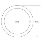 Aro Plata Suplemento cubre hueco Downlight de 255mm exterior, 208mm interior