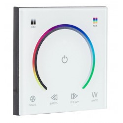 Controlador Táctil para tira LED RGB Blanco para empotrar en cajetín universal