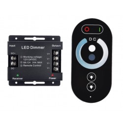 Regulador para tira LED Monocolor 432W 12V/24V con mando Touch Negro
