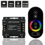 Controlador para tira LED RGB 432W 12V/24V con mando Touch Negro