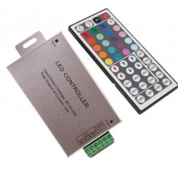Controlador para tira LED RGB 12-24VDC 144/288W con mando 44 botones