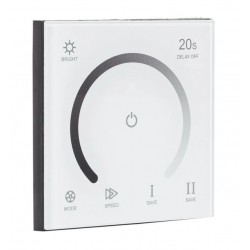 Regulador Táctil para tira LED Monocolor Blanco para empotrar en cajetín universal