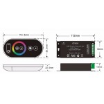 Controlador para tira LED RGB 432W 12V/24V con mando Touch Negro