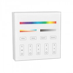 Mando Pared Controlador RF Monocolor, RGB, RGBW, CCT, RGB+CCT. hasta 4 zonas