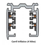 Carril trifásico 2 metros Blanco para foco