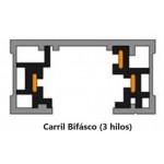 Carril Bifásico 1 metro Negro para foco LED