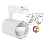 Foco Carril BOT Monofásico Blanco LED COB 30W, especial Fruterías
