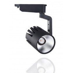 Foco Carril Monofásico LED COB 30W 35º Negro