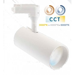 Foco Carril Monofásico LED COB 30W 35º Blanco CCT