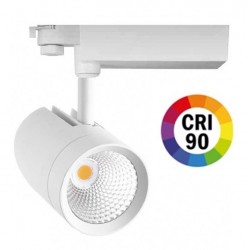 Foco Carril RETAIL Trifásico LED COB Citizen 30W Blanco CRI90 24º, 38º ó 60º