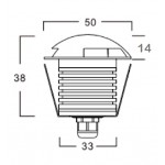 Foco Baliza LED exterior IP67 empotrar 3W 12/24VDC 3 Salidas