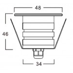 Foco LED exterior IP67 empotrar 3W 12/24VDC