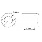 Foco LED exterior IP68 empotrar 6W 12V RGB, Ø100x76mm 