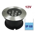 Foco LED exterior IP68 empotrar 12W 12V